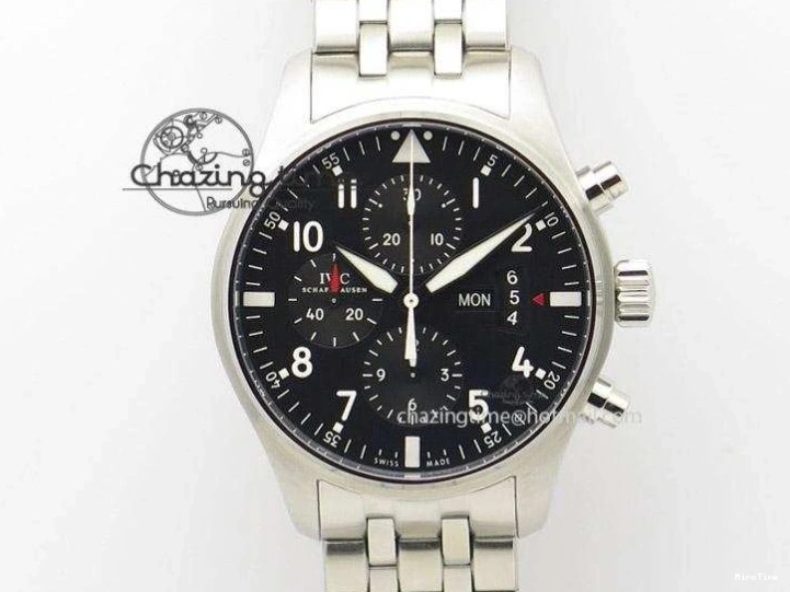 MIROTIME 0327 Snug Portofino IW391022 SS ZK 1:1 Best Edition White Dial Gold Markers On Black Leather Strap A 7130